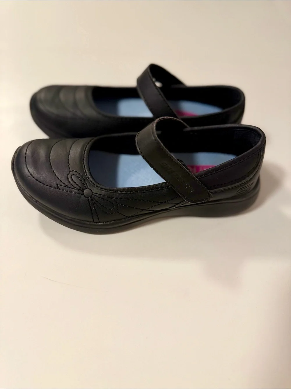 Skechers Black Mary Jane School Shoes with Light Blue Insole- SZ 1 NWOT